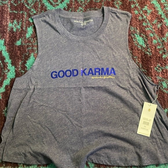 NWT Spiritual Gangster Cropped Tank XL Purple Good Karma - Picture 1 of 4